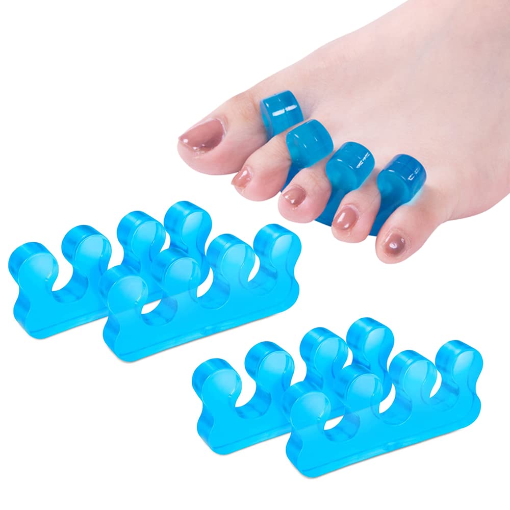 Toe Separators for Bunion Relief & Nail Polish Application - Orthopedic Gel Toenail Dividers, Pedicure Kit with Repeatable & Washable Toe Spacers, Soft Gel Tools