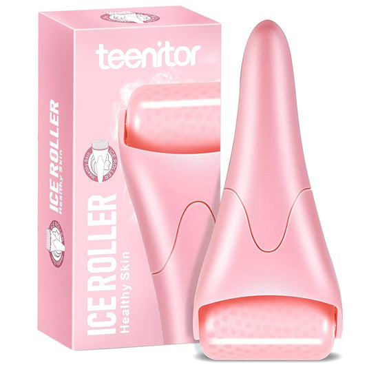 Teenitor Pink Ice Roller for Face, Ice Face Roller, Eye Roller for Puffy Eyes, Facial Roller Spa Self Care Tools for Women