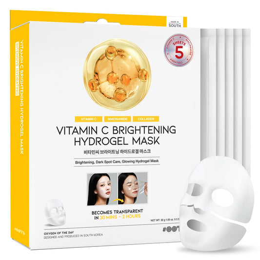 #OOTD Vitamin C Collagen Glutathione Hydrating & Firming Hydrogel Sheet Mask - Radiant Glow Gel Mask and Dull Skin (5pcs)
