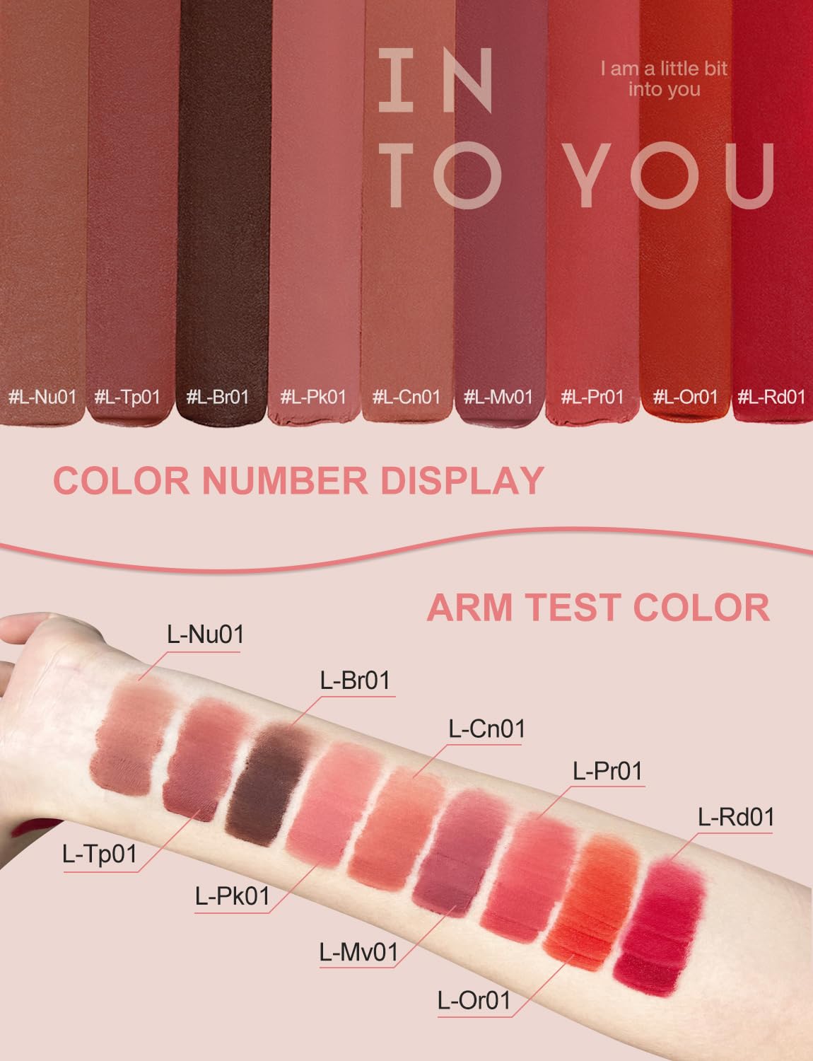 INTO YOU Matte Velvet Lip Stain Long Lasting Waterproof Lip Gloss Makeup Moisturizing Lipstick for Women (L-Rd01)