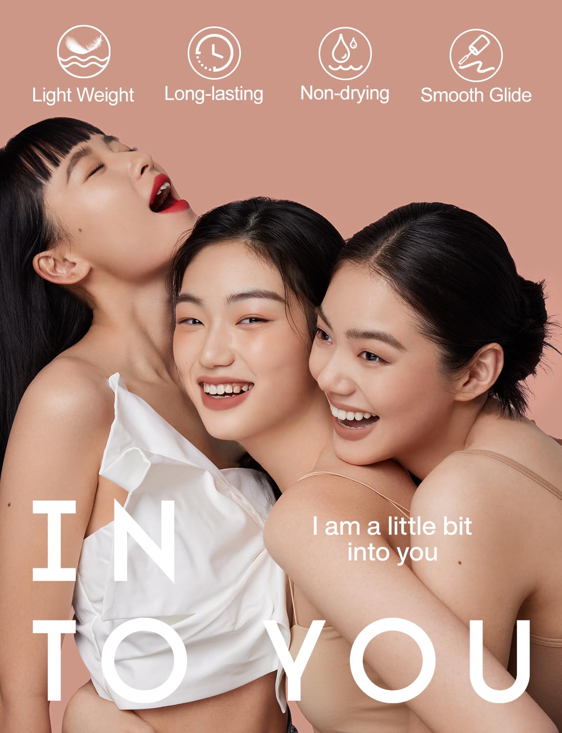 INTO YOU Matte Velvet Lip Stain Long Lasting Waterproof Lip Gloss Makeup Moisturizing Lipstick for Women (L-Cn01)