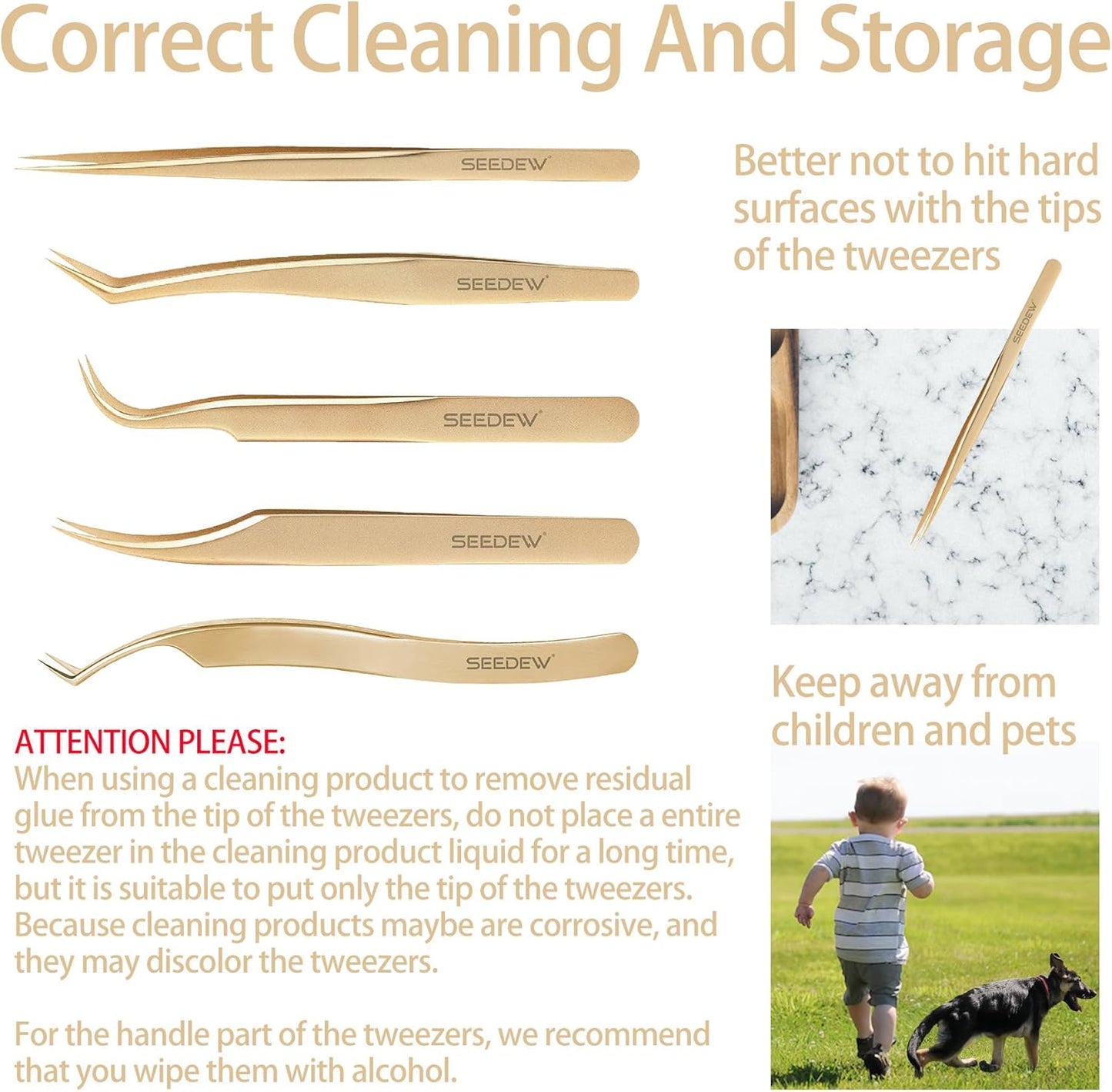 Tweezer Eyelash Extensions 1 PCS Stainless Steel Curved Pointy Dolphin Tweezer Isolation Professional Precision Supplies False Lash Application Tools for Lash Tech, Lash Artist Beginner(Golden)