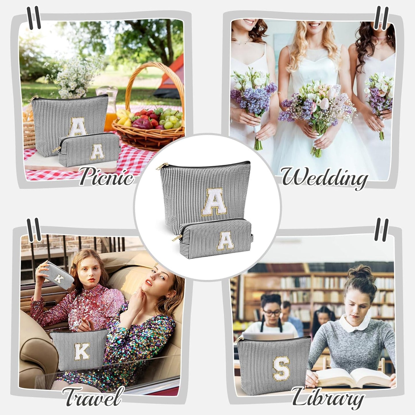 YOOLIFE Gifts for Women - Personalized Makeup Bag for Her, Skincare Bag, Black, Best Friend, Wife, Birthday, Graduate Gift